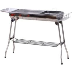 Outsunny Barbecue A Carbonella Pieghevole Portatile In Acciaio 104x33x70cm