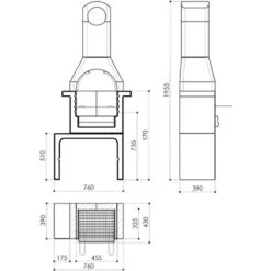 Barbecue Fisso In Muratura Con Canna Fumaria VidaXL -Sconto Weber || Campingaz || OUTSUNNY in Italia 12438691 3