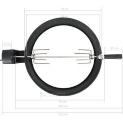 Kit Per Barbecue Allo Spiedo 47 Cm Nero VidaXL -Sconto Weber || Campingaz || OUTSUNNY in Italia 14226419 3