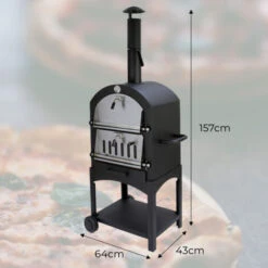 KuKoo - Forno Multifunzione A Carbonella Per Pizza Da Esterni Giardino Vialetto E Balcone Carne E Pesce In Acciaio Con Pala Per Pizza E Cutter -Sconto Weber || Campingaz || OUTSUNNY in Italia 15074949 3