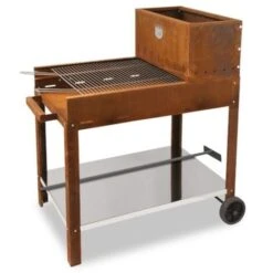 Barbecue A Carbone E Legna Clementi Super Flipper 60x53 In Acciaio Corten