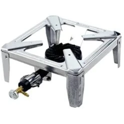 Fornellone Gas Gpl In Acciaio Inox Fornello Con Bruciatore In Ghisa 40x40x19 Cm