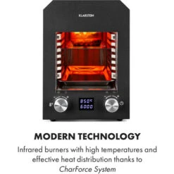 Klarstein Hannibal Grill Ad Alta Temperatura Indoor 2.200W 850°C Acciaio Inox Nero -Sconto Weber || Campingaz || OUTSUNNY in Italia 20236188 3