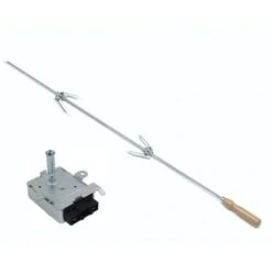 SPIEDO 90 CM + MOTORE 6 W 4 FORCHETTE RITAGLIABILE MISURA GIRARROSTO BARBECUE