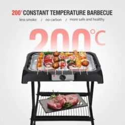 BARBECUE BRACE GRIGLIA PIASTRA ELETTRICA CON PIEDISTALLO 2000W -Sconto Weber || Campingaz || OUTSUNNY in Italia 23724679 3