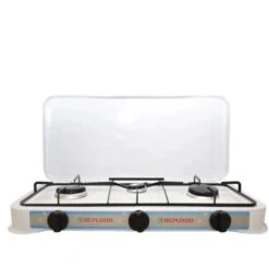 Fornello Gas Gpl 3 Fuochi Bianco Fornellino Da Campeggio Cucina Portatile 57x27 -Sconto Weber || Campingaz || OUTSUNNY in Italia 24511373 3
