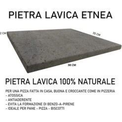 Pietra Lavica Etnea 38x35x2 Cm Piastra Per Forno Da Cucina Per Pane E Pizza -Sconto Weber || Campingaz || OUTSUNNY in Italia 27110619 5