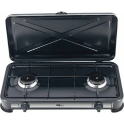 Fornello A Gas 2 Fuochi Griglia E Fuochi Removibili Regolazione Della Fiamma Potenza 4.78 KW Funzionamento A GPL