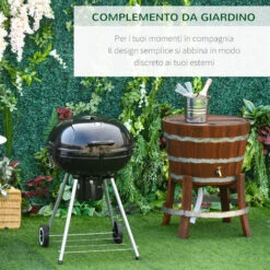 Outsunny Barbecue A Carbonella Con Coperchio E Termometro Doppia Griglia In Metallo Nero -Sconto Weber || Campingaz || OUTSUNNY in Italia 28945447 4