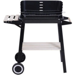 Outsunny Griglia A Carbone Barbecue Picnic Altezza Regolabile Nero 87x 45 X 83 Cm