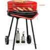 Outsunny Barbecue Grill A Carbone Altezza Regolabile Con Ruote, Nero E Rosso 67 X 51 X 82 Cm -Sconto Weber || Campingaz || OUTSUNNY in Italia 28945851 1
