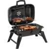 Outsunny Barbecue BBQ Grill Da Tavolo A Carbonella Portatile Pieghevole, Ferro, Nero, 59x43x36 Cm