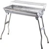 Outsunny Barbecue Acciaio Inox Gambe Pieghevoli 2 Griglie 100 X 43 X 68 Cm -Sconto Weber || Campingaz || OUTSUNNY in Italia 28947176 1