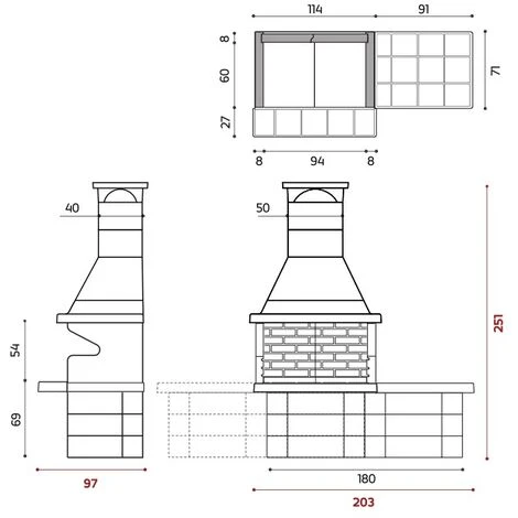 Barbecue Edilmark BARBECUE 200 4 Barbecue Edilmark BARBECUE 200 - immagine 2