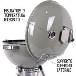 Mastercook - Barbecue A Carbonella Diametro Griglia 57 Cm, Barbecue Con Ruote E Coperchio, BBQ A Carbone Dotato Di Termometro E Sistema Raccogli Cenere, Altezza Griglia Da Terra 78 Cm Gold -Sconto Weber || Campingaz || OUTSUNNY in Italia 32599624 5