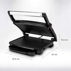 Piastra Per Panini Grill 2000W In Acciaio Inox Nero 30x24cm Con Blocco Sicurezza -Sconto Weber || Campingaz || OUTSUNNY in Italia 32994011 3