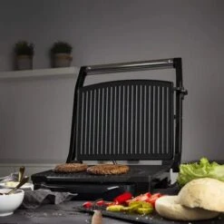 Piastra Per Panini Grill 2000W In Acciaio Inox Nero 30x24cm Con Blocco Sicurezza -Sconto Weber || Campingaz || OUTSUNNY in Italia 32994011 5