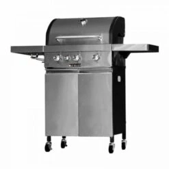 BARBECUE A GAS E PIETRA LAVICA ACCIAIO INOX 3 FUOCHI + FORNELLO LATERALE 37790