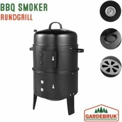 Deuba Barbecue Grill Affumicatore BBQ Smoker Tondo 81,5x41cm Portatile Con Termometro Campeggio Giardino Esterno -Sconto Weber || Campingaz || OUTSUNNY in Italia 34037324 3