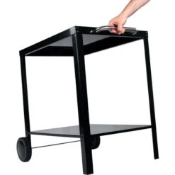 PORTIMAO - Carrello Da Esterno In Acciaio Per Plancha - Ruote - 2 Vassoi - Resistente - Facile Da Spostare - Nero -Sconto Weber || Campingaz || OUTSUNNY in Italia 36859774 5