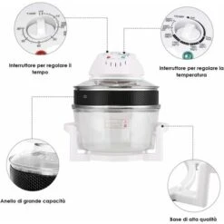 GOPLUS Forno Ad Aria Calda Multifunzione Cuoce Senza Olio Con Funzionalit¨¤ Timer E Scongelamento,12 Litri,1400W -Sconto Weber || Campingaz || OUTSUNNY in Italia 37329379 4
