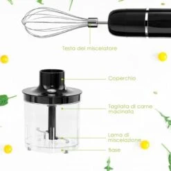 SET Frullatore Professionale Mixer Di Acciaio INOX Con Accessori, 2 Velocit¨¤, Teste Rimovibili -Sconto Weber || Campingaz || OUTSUNNY in Italia 37329420 3