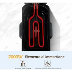 GOPLUS Friggitrice Professionale 3,5Lcon Cestello, Friggitrice Per Uso Commerciale E Domestico, Cestello Estraibile Con Manico Lungo, In Acciaio Inossidabile, 55x24x21cm -Sconto Weber || Campingaz || OUTSUNNY in Italia 37329663 4