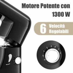 Impastatrice Planetaria Con 6 Modalit¨¤ Regolabili,1300 W, Mixer Multifunzione A Basso Rumore,Robot Da Cucina Elettrico Con Fruste 4L (Nero) -Sconto Weber || Campingaz || OUTSUNNY in Italia 37329666 3