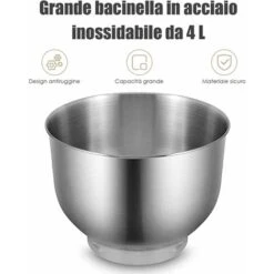 Impastatrice Planetaria Con 6 Modalit¨¤ Regolabili,1300 W, Mixer Multifunzione A Basso Rumore,Robot Da Cucina Elettrico Con Fruste 4L (Nero) -Sconto Weber || Campingaz || OUTSUNNY in Italia 37329666 5