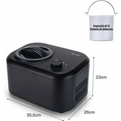 Gelatiera Con Compressore Autorefrigerante 100W, 1L, Macchina Per Gelato E Sorbetti, Ice Cream Maker, 3 Modalit¨¤, 35,5 X 26 X 23 Cm (Nero) -Sconto Weber || Campingaz || OUTSUNNY in Italia 37330198 3