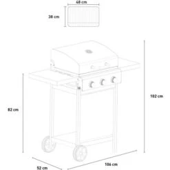 Barbecue Gas BBQ Acciaio Inox 3 Bruciatori Ripiani Pieghevoli Romesco -Sconto Weber || Campingaz || OUTSUNNY in Italia 41542029 5