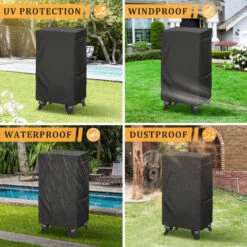 Copertura Impermeabile Per Griglia Per Barbecue Antipolvere Con Manico Cinghie Borsa Di Stoccaggio Corda Termoretraibile 18.5 X17.5x 33'' -Sconto Weber || Campingaz || OUTSUNNY in Italia 41913916 4