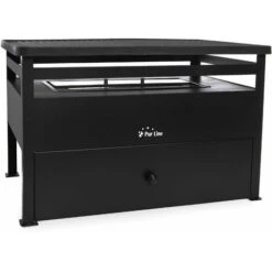 Barbecue A Biocombustibile Serbatoio 1,5L Senza Fumo In Acciaio Rosso E Piastra Rettangolare In Ghisa PURLINE BB02