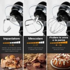 GOPLUS Impastatrice Planetaria Con 3 Fruste,1300 W,10 Velocità Variabile,5,5L, Acciaio Inossidabile, Resistente E Multifunzionale, Con Ciotola E Coperchio, Robot Da Cucina Professionale (Nero) -Sconto Weber || Campingaz || OUTSUNNY in Italia 43314819 3