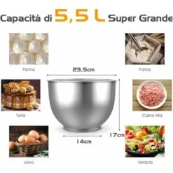 GOPLUS Impastatrice Planetaria Con 3 Fruste,1300 W,10 Velocità Variabile,5,5L, Acciaio Inossidabile, Resistente E Multifunzionale, Con Ciotola E Coperchio, Robot Da Cucina Professionale (Nero) -Sconto Weber || Campingaz || OUTSUNNY in Italia 43314819 4