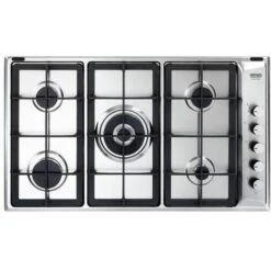 DeLonghi IL 59 PRO ND Piano Cottura A Gas 5 Zone Doppia Corona Griglie In Ghisa 86 Cm Acciaio Inox