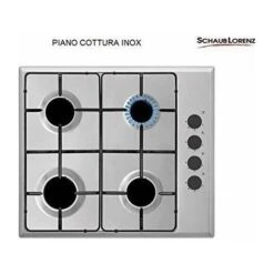 Schaub Lorenz SSPC604XL Piano Cottura A Gas 4 Zone Griglie Smaltate 60cm Inox