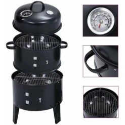 Griglia Barbecue A Carbone 3-in-1 40x80 Cm