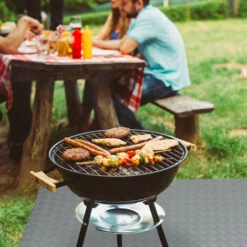 Relaxdays Tappeto Per Barbecue, Tappetino Ignifugo, Protezione Pavimento Sotto Grill BBQ, Esterno, 150x100 Cm, Argento -Sconto Weber || Campingaz || OUTSUNNY in Italia 51983270 5