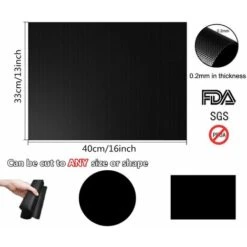 Tappetino Per Barbecue, Tappetini Da Cucina, Fogli Per Barbecue Antiaderenti, Riutilizzabili, Pulibili, Per Forni / Carbone / Gas / Grill Elettrico / Cottura Al Forno - (8 Pezzi, Nero) 33X40 Cm + Spaz -Sconto Weber || Campingaz || OUTSUNNY in Italia 52007645 3