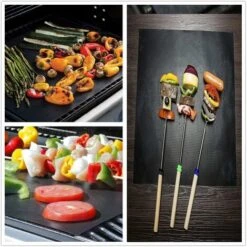 Tappetino Per Barbecue, Tappetini Da Cucina, Fogli Per Barbecue Antiaderenti, Riutilizzabili, Pulibili, Per Forni / Carbone / Gas / Grill Elettrico / Cottura Al Forno - (8 Pezzi, Nero) 33X40 Cm + Spaz -Sconto Weber || Campingaz || OUTSUNNY in Italia 52007645 5