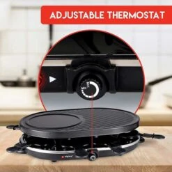 Alpina Raclette Barbecue Grill 1200W Piastra Elettrica Ghisa Antiaderente Da Tavolo -Sconto Weber || Campingaz || OUTSUNNY in Italia 53494753 3