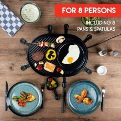 Alpina Raclette Barbecue Grill 1200W Piastra Elettrica Ghisa Antiaderente Da Tavolo -Sconto Weber || Campingaz || OUTSUNNY in Italia 53494753 5