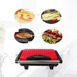 PIASTRA ELETTRICA PER PANINI GRILL SANDWICH 750W ROSSO AIGOSTAR -Sconto Weber || Campingaz || OUTSUNNY in Italia 53598307 5