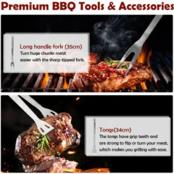 Todeco Kit Barbecue Per Barbecue, Set Di Attrezzi Per Barbecue, Con Custodia In Alluminio, 3 Utensili In Acciaio Inox, Materiale: Lega Di Alluminio, Materiale Della Scatola: Lega Di Alluminio -Sconto Weber || Campingaz || OUTSUNNY in Italia 54376595 3