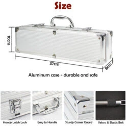 Todeco Kit Barbecue Per Barbecue, Set Di Attrezzi Per Barbecue, Con Custodia In Alluminio, 3 Utensili In Acciaio Inox, Materiale: Lega Di Alluminio, Materiale Della Scatola: Lega Di Alluminio -Sconto Weber || Campingaz || OUTSUNNY in Italia 54376595 4