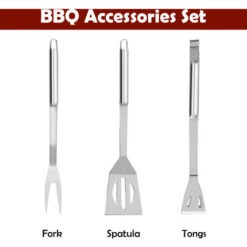 Todeco Kit Barbecue Per Barbecue, Set Di Attrezzi Per Barbecue, Con Custodia In Alluminio, 3 Utensili In Acciaio Inox, Materiale: Lega Di Alluminio, Materiale Della Scatola: Lega Di Alluminio -Sconto Weber || Campingaz || OUTSUNNY in Italia 54376595 5