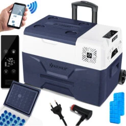 KESSER® Frigobar A Compressore Frigocongelatore Elettrico Con Controllo Tramite App Connessione USB 12/24 V 230 V + Ruote Telescopiche Frigorifero Raffreddamento Fino A -20 °C Per Auto, Camion, Barche