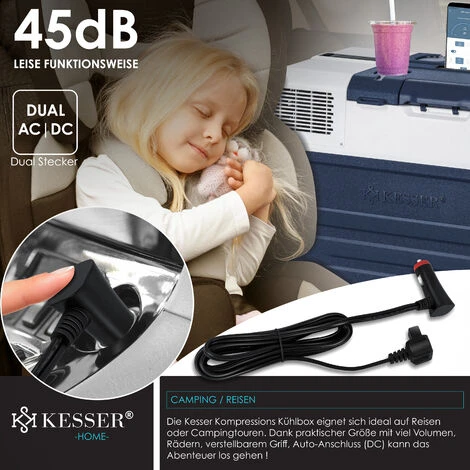 KESSER® Compressore Box Congelatore Elettrico Congelatore, Con Controllo APP Connessione USB 12/24 V 230V, +Telescopico Ruote Frigorifero Raffreddamento A -20 ° C Per Auto, Camion, Barca, Camper, Camp 7 KESSER® Compressore Box Congelatore Elettrico Congelatore, Con Controllo APP Connessione USB 12/24 V 230V, +Telescopico Ruote Frigorifero Raffreddamento A -20 ° C Per Auto, Camion, Barca, Camper, Camp - immagine 5