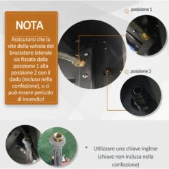 Outsunny Barbecue A Gas Con Coperchio, 4 Bruciatori Da 11.6kW, Fornello, Mensola E 2 Ruote, 110x50x100cm Nero -Sconto Weber || Campingaz || OUTSUNNY in Italia 55054594 4